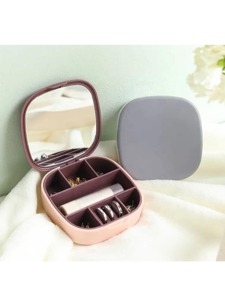 Travel-Friendly Mini Jewelry Box – Portable Multicolour Organizer with Soft Padded Compartments for Rings, Earrings, Necklaces, Bracelets, Ideal for Girls, Women, and Gift Giving - Image 3